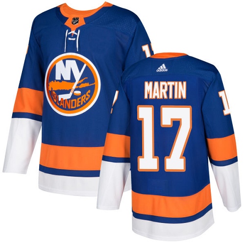 Adidas Men NEW York Islanders 17 Matt Martin Royal Blue Home Authentic Stitched NHL Jersey